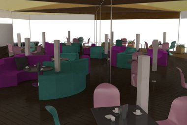 evin dış, görselleştirme, 3d illüstrasyon