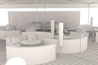 evin dış, görselleştirme, 3d illüstrasyon