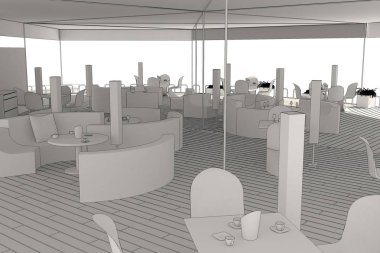 evin dış, görselleştirme, 3d illüstrasyon