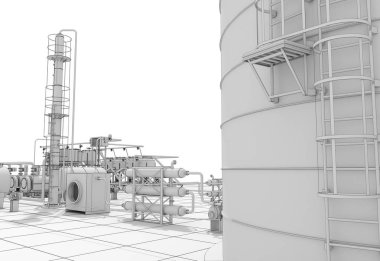 evin dış, görselleştirme, 3d illüstrasyon