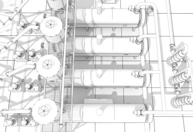 bir kır evinin dış, yazlık, görselleştirme, 3d illüstrasyon
