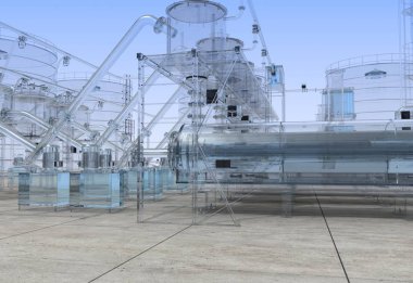 bir kır evinin dış, yazlık, görselleştirme, 3d illüstrasyon