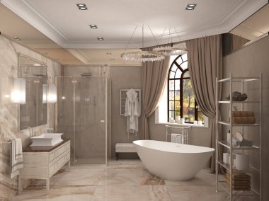 konut iç görselleştirme, 3d illüstrasyon