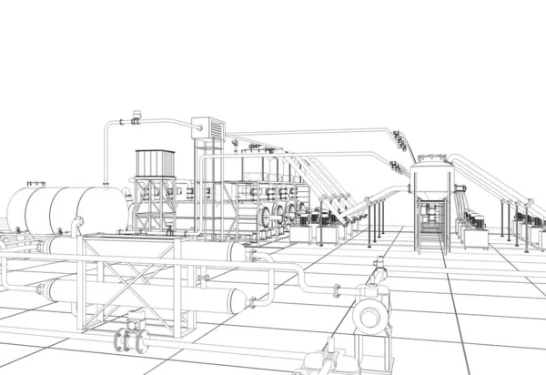 Extérieur Une Maison Campagne Chalet Contour Visualisation Illustration Croquis Contour — Photo