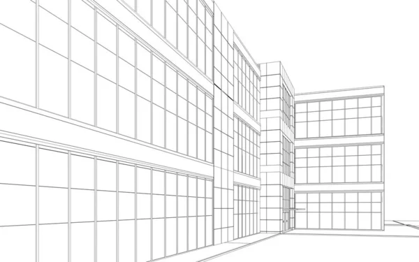 Extérieur Une Maison Campagne Chalet Contour Visualisation Illustration Croquis Contour — Photo