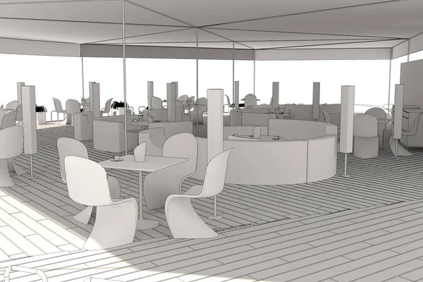 evin dış, görselleştirme, 3d illüstrasyon