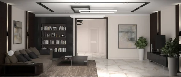 konut iç görselleştirme, 3d illüstrasyon