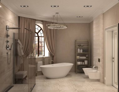 konut iç görselleştirme, 3d illüstrasyon