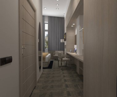 konut iç görselleştirme, 3d illüstrasyon