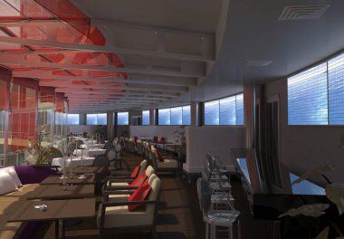 konut iç görselleştirme, 3d illüstrasyon