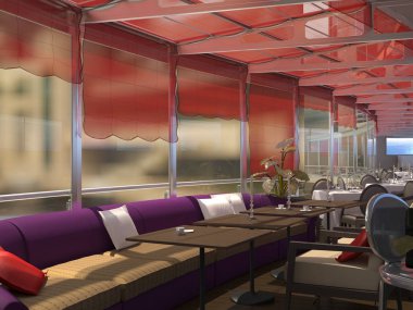 konut iç görselleştirme, 3d illüstrasyon