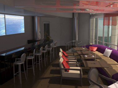 konut iç görselleştirme, 3d illüstrasyon