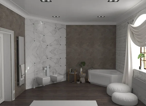 konut iç görselleştirme, 3d illüstrasyon