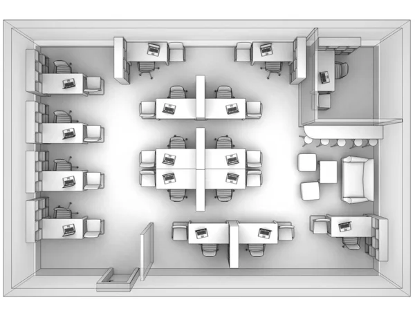 Visualización Interior Residencial Ilustración —  Fotos de Stock