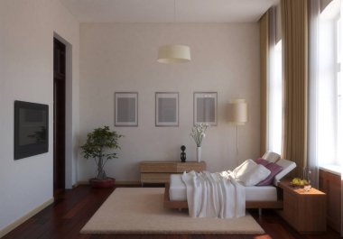 konut iç görselleştirme, 3d illüstrasyon