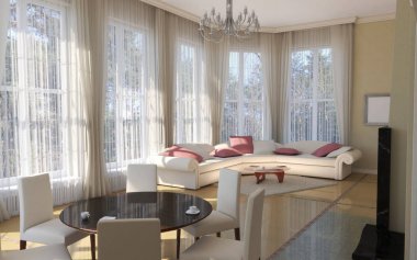 konut iç görselleştirme, 3d illüstrasyon