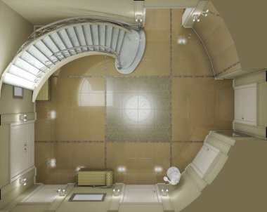 konut iç görselleştirme, 3d illüstrasyon