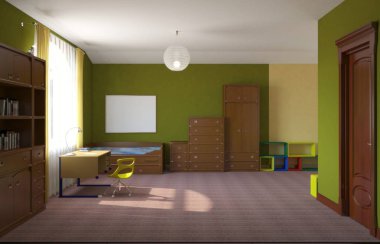 konut iç görselleştirme, 3d illüstrasyon