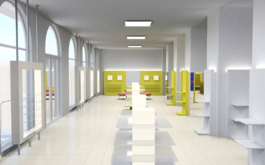 konut iç görselleştirme, 3d illüstrasyon