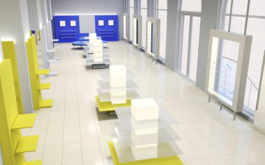 konut iç görselleştirme, 3d illüstrasyon