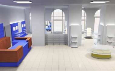 konut iç görselleştirme, 3d illüstrasyon