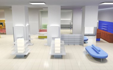 konut iç görselleştirme, 3d illüstrasyon