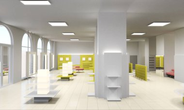 konut iç görselleştirme, 3d illüstrasyon