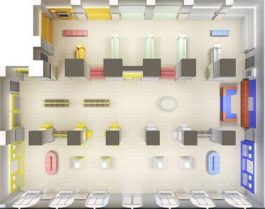 konut iç görselleştirme, 3d illüstrasyon