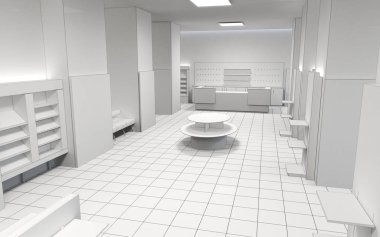 konut iç görselleştirme, 3d illüstrasyon