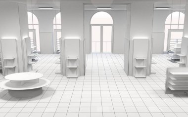 konut iç görselleştirme, 3d illüstrasyon