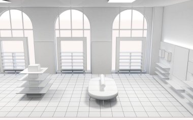 konut iç görselleştirme, 3d illüstrasyon