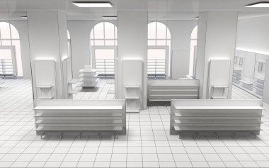 konut iç görselleştirme, 3d illüstrasyon