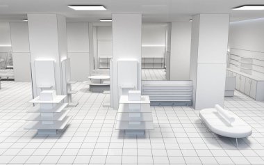 konut iç görselleştirme, 3d illüstrasyon