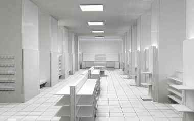 konut iç görselleştirme, 3d illüstrasyon