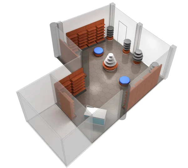 Residential Interior Visualization Illustration — Stock Photo, Image