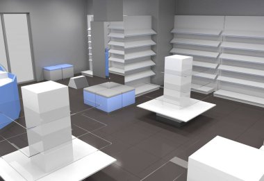 konut iç görselleştirme, 3d illüstrasyon