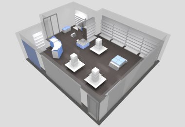 konut iç görselleştirme, 3d illüstrasyon