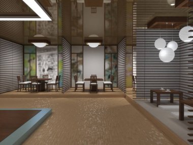 konut iç görselleştirme, 3d illüstrasyon