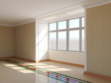 konut iç görselleştirme, 3d illüstrasyon