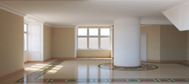 konut iç görselleştirme, 3d illüstrasyon