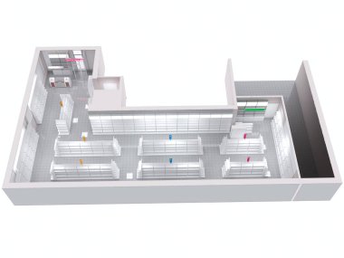 konut iç görselleştirme, 3d illüstrasyon