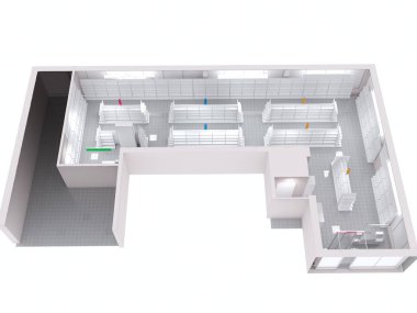 konut iç görselleştirme, 3d illüstrasyon