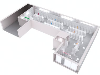 konut iç görselleştirme, 3d illüstrasyon