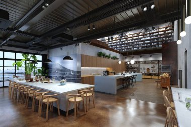 konut iç görselleştirme, 3d illüstrasyon