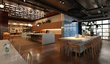 konut iç görselleştirme, 3d illüstrasyon