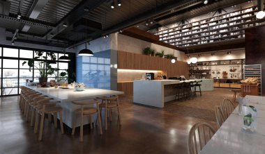 konut iç görselleştirme, 3d illüstrasyon