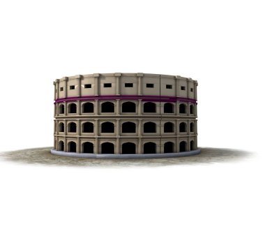 antik ev, ortaçağ binası, 3d görselleştirme, illüstrasyon