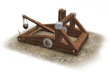 balista, catapult, 3d visualization, illustration clipart