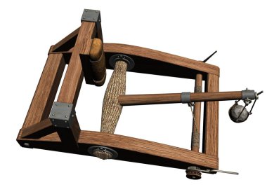 balista, mancınık, 3d görselleştirme, illüstrasyon