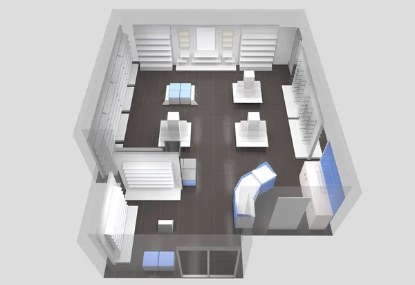 Visualização Interiores Residenciais Ilustração — Fotografia de Stock